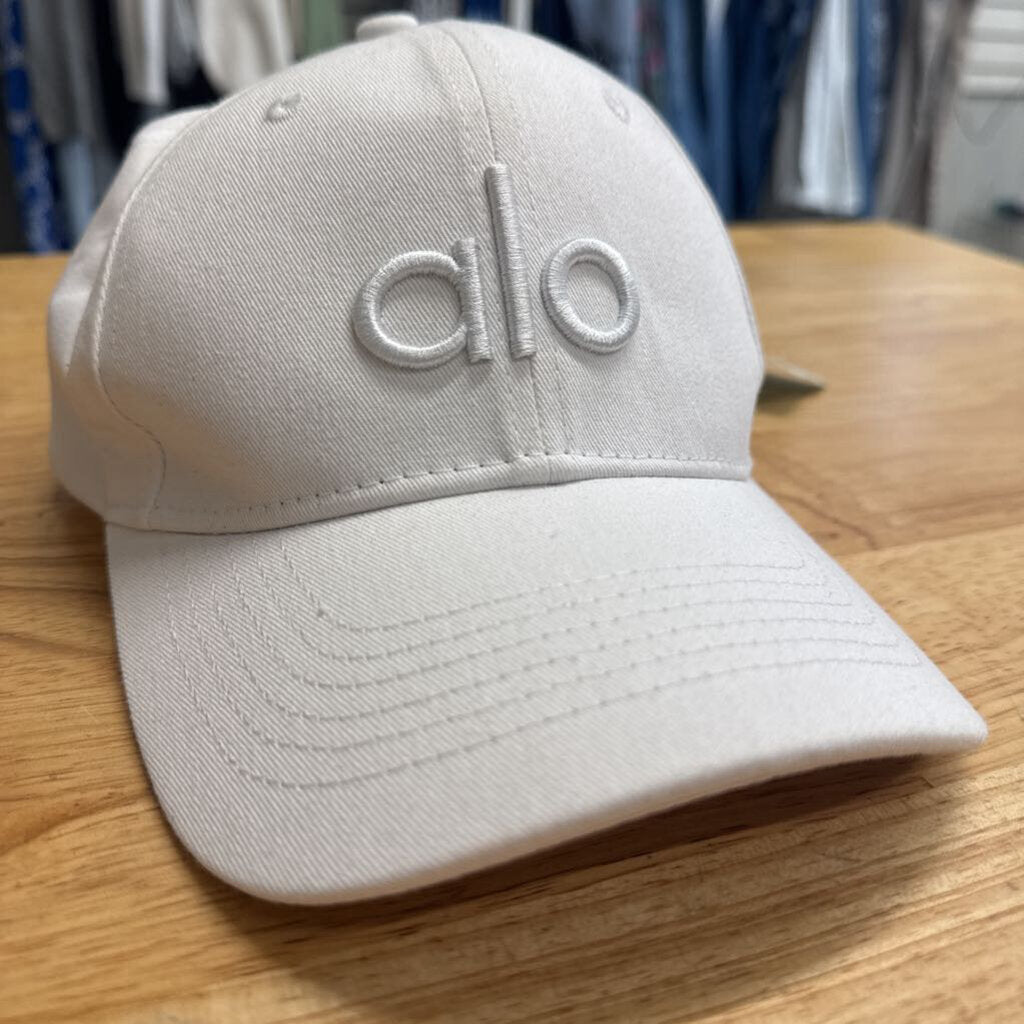 Alo White Embroidered Logo Baseball Hat