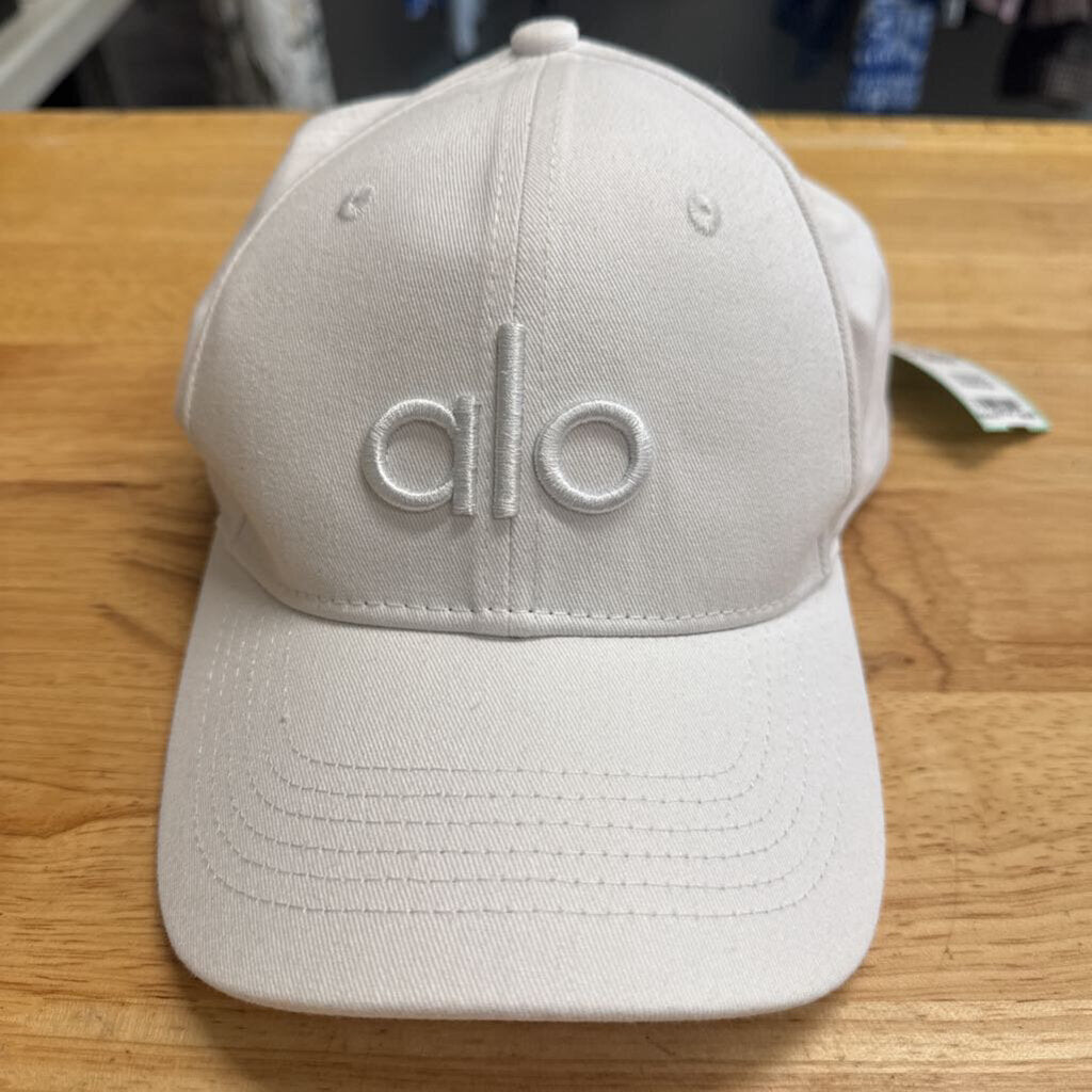 Alo White Embroidered Logo Baseball Hat