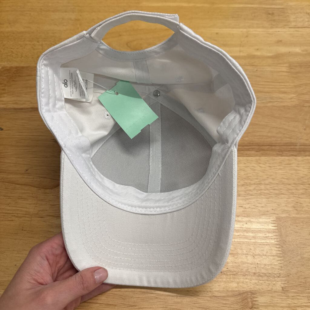 Alo White Embroidered Logo Baseball Hat