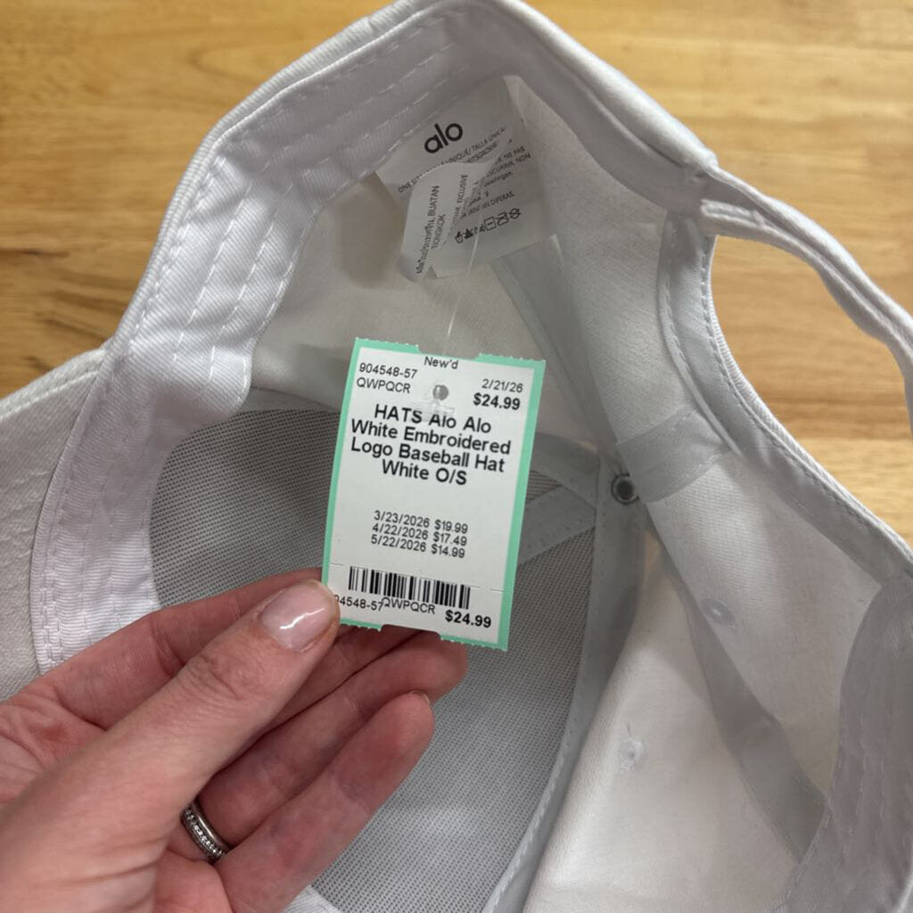 Alo White Embroidered Logo Baseball Hat