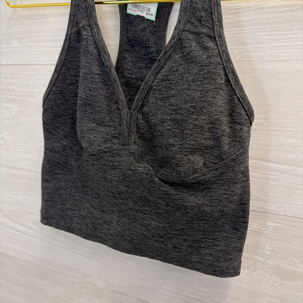 Beyond Yoga Grey Cropped Athletic Tank Top Small