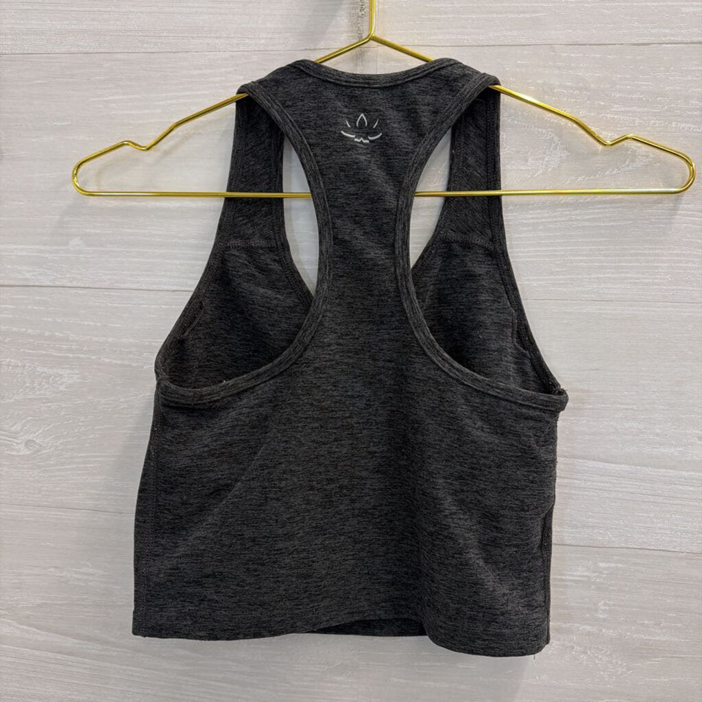 Beyond Yoga Grey Cropped Athletic Tank Top Small