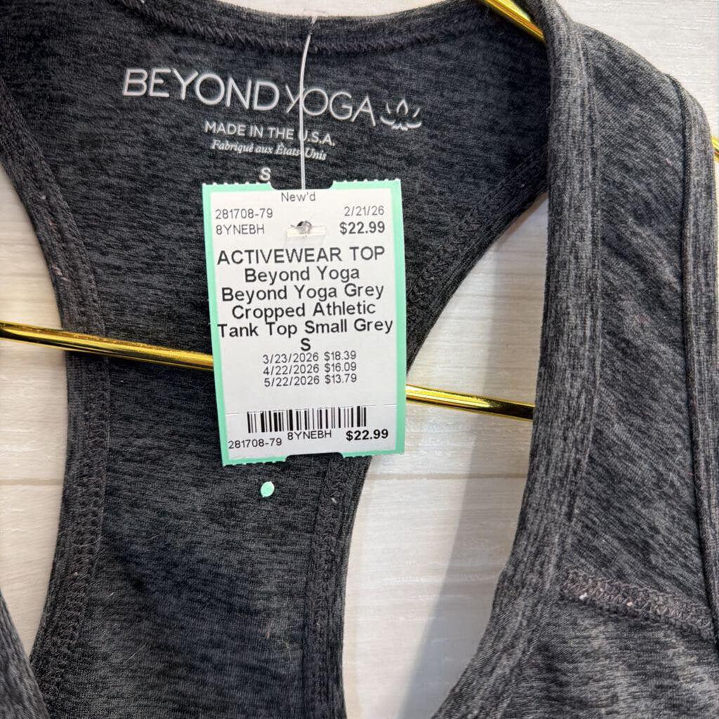 Beyond Yoga Grey Cropped Athletic Tank Top Small