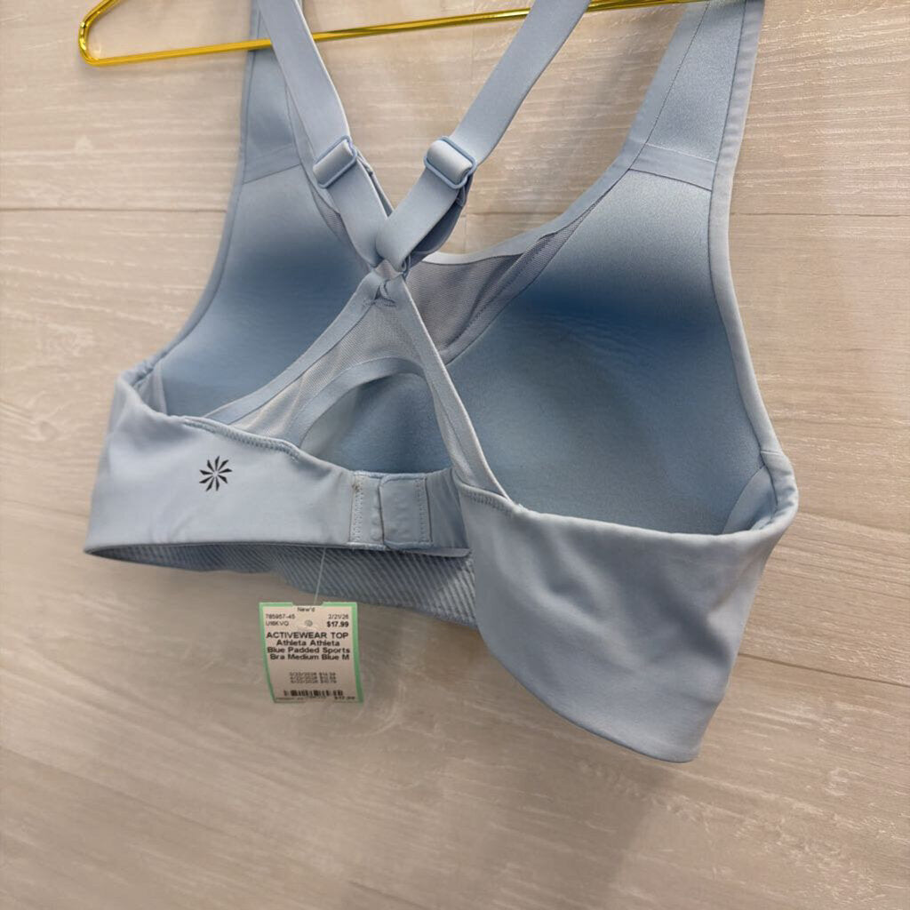 Athleta Blue Padded Sports Bra Medium