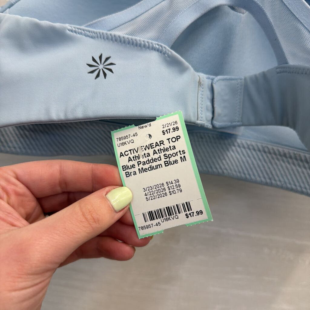 Athleta Blue Padded Sports Bra Medium