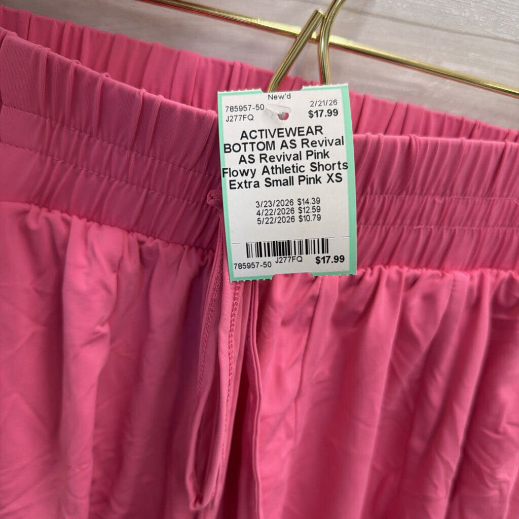 AS Revival Pink Flowy Athletic Shorts Extra Small
