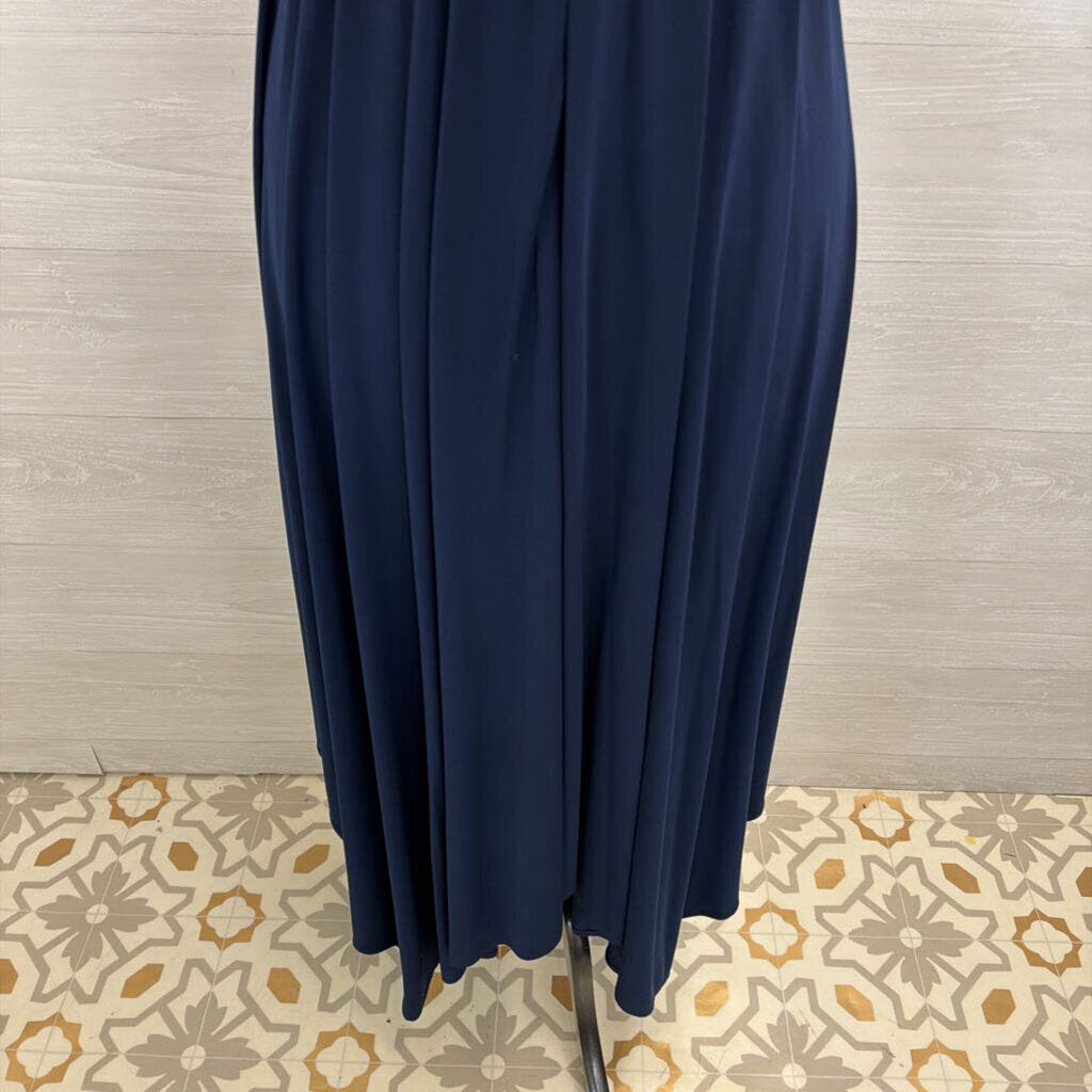 Nightway Navy Lace Top Long Formal Dress 4