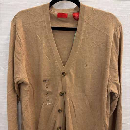 Izod Brown Knit Cardigan Sweater Large