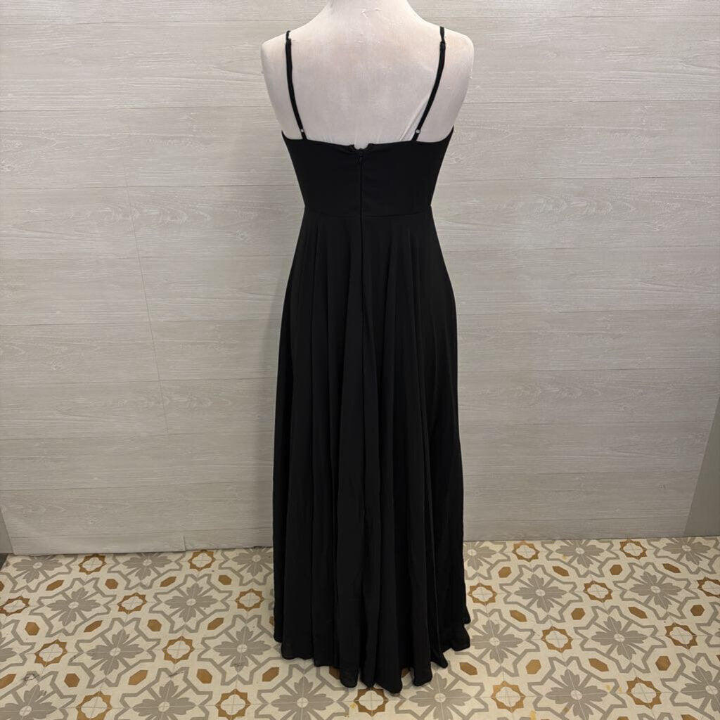 Lulus Black V Neck Long Formal Dress Medium