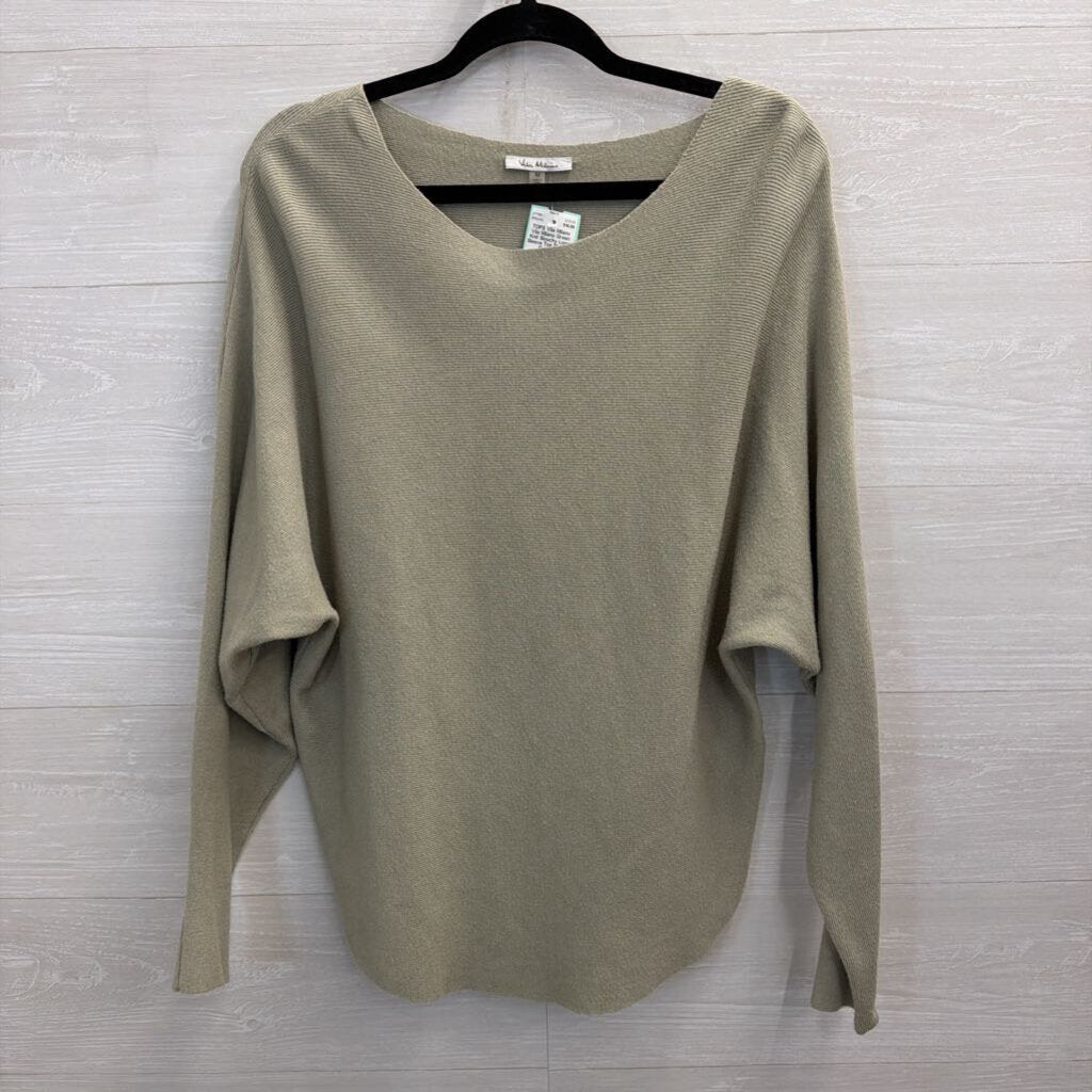 Vila Milano Green Knit Slouchy Long Sleeve Top Medium