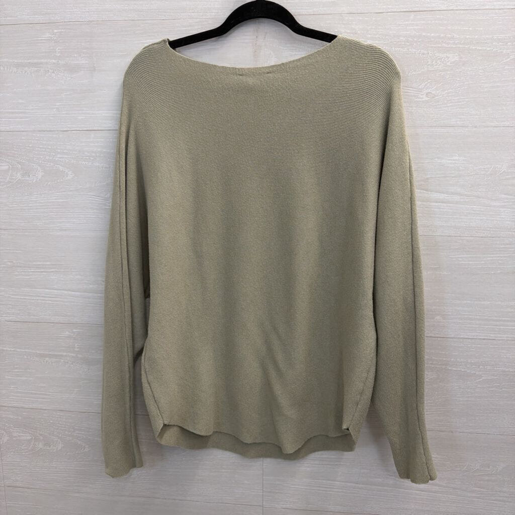 Vila Milano Green Knit Slouchy Long Sleeve Top Medium