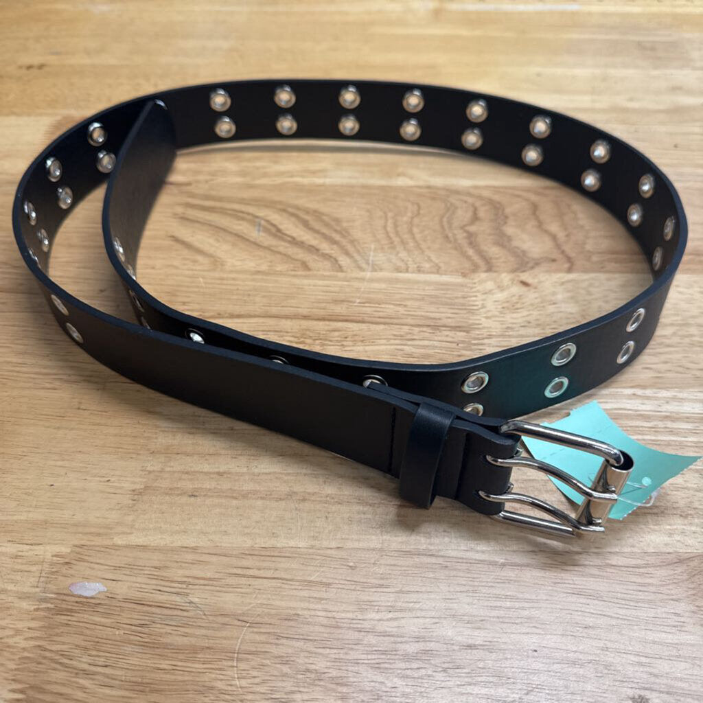 Black/ Silver Grommet Belt Extra Large