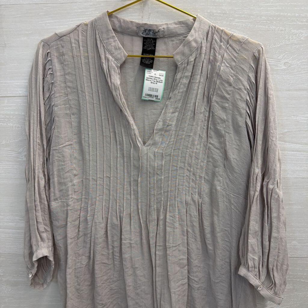 Ophelia Grey Long Sleeve Top Medium