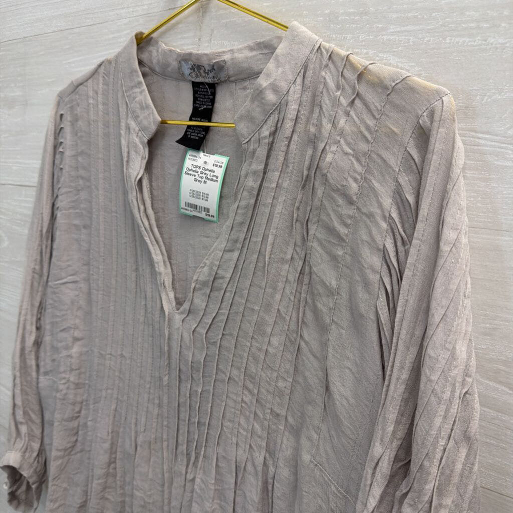 Ophelia Grey Long Sleeve Top Medium