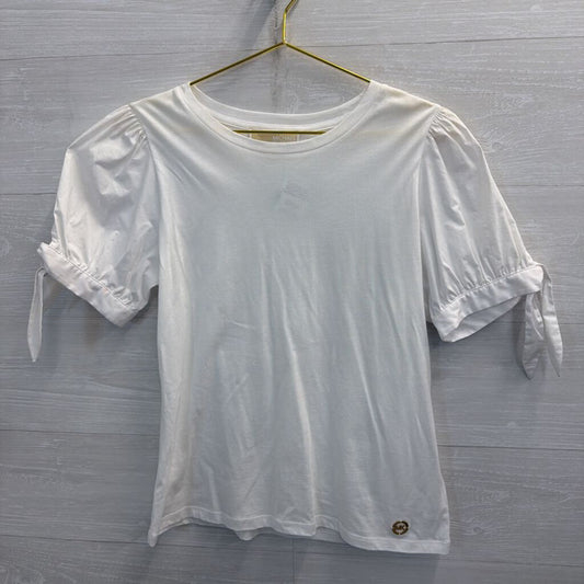 Michael Kors White Short Puff Sleeve Top Medium