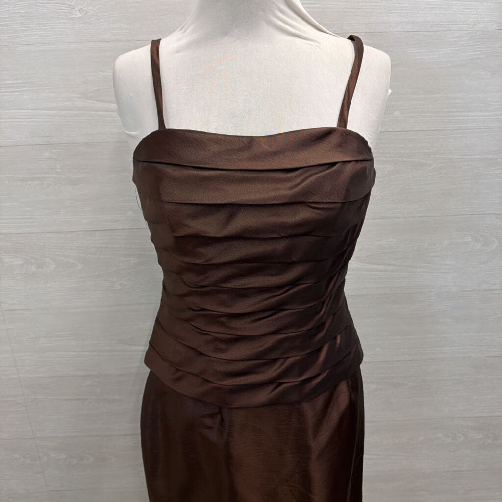 Bella Formals Brown 2 Piece Skirt/ Ruched Top Long Formal Dress 12