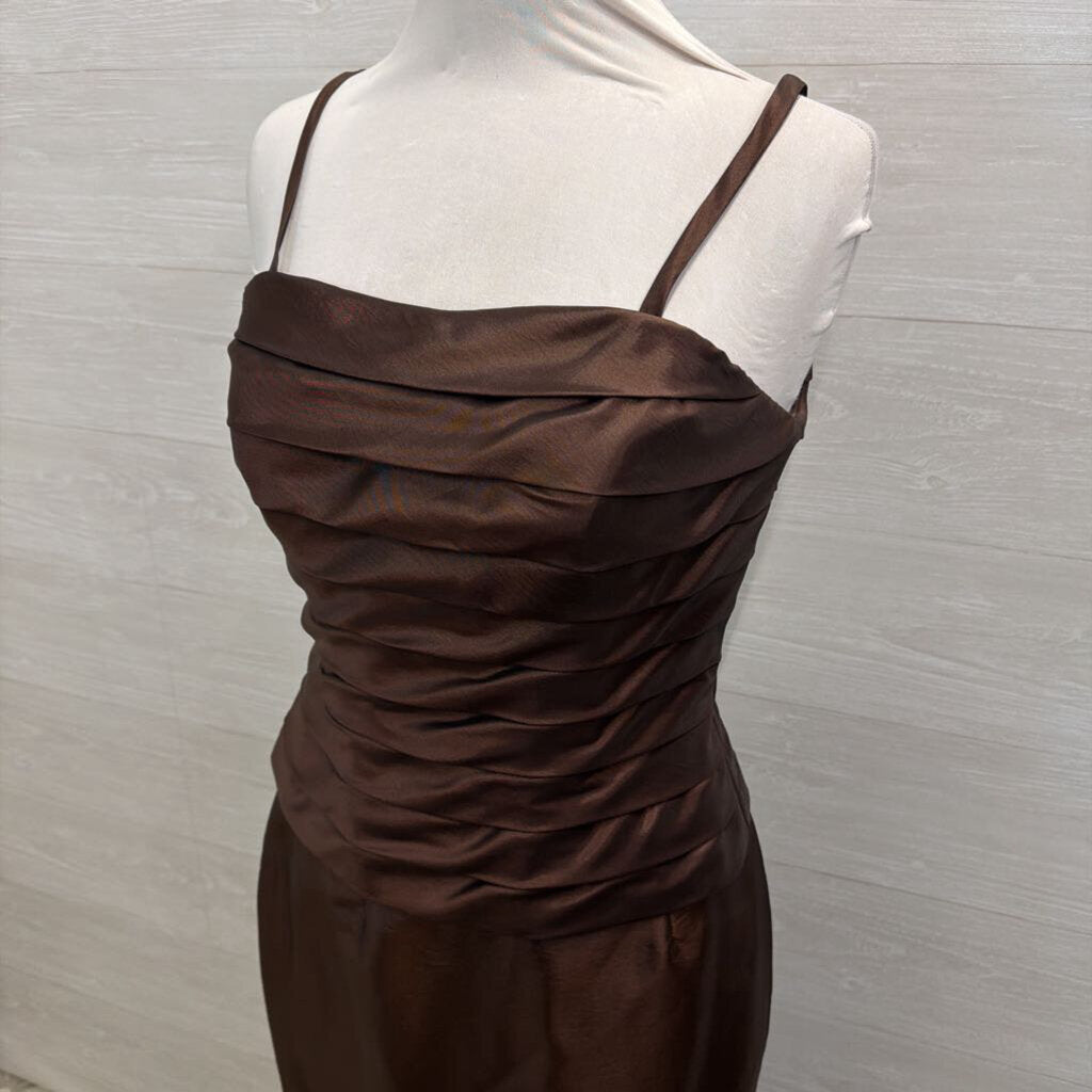 Bella Formals Brown 2 Piece Skirt/ Ruched Top Long Formal Dress 12