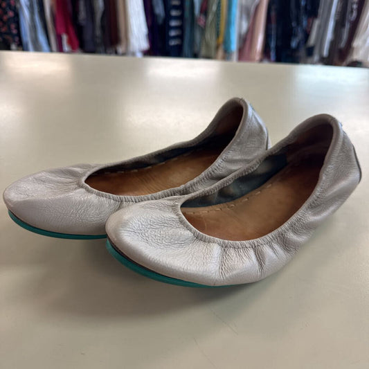 Tieks Light Grey Leather Ballet Flats 9