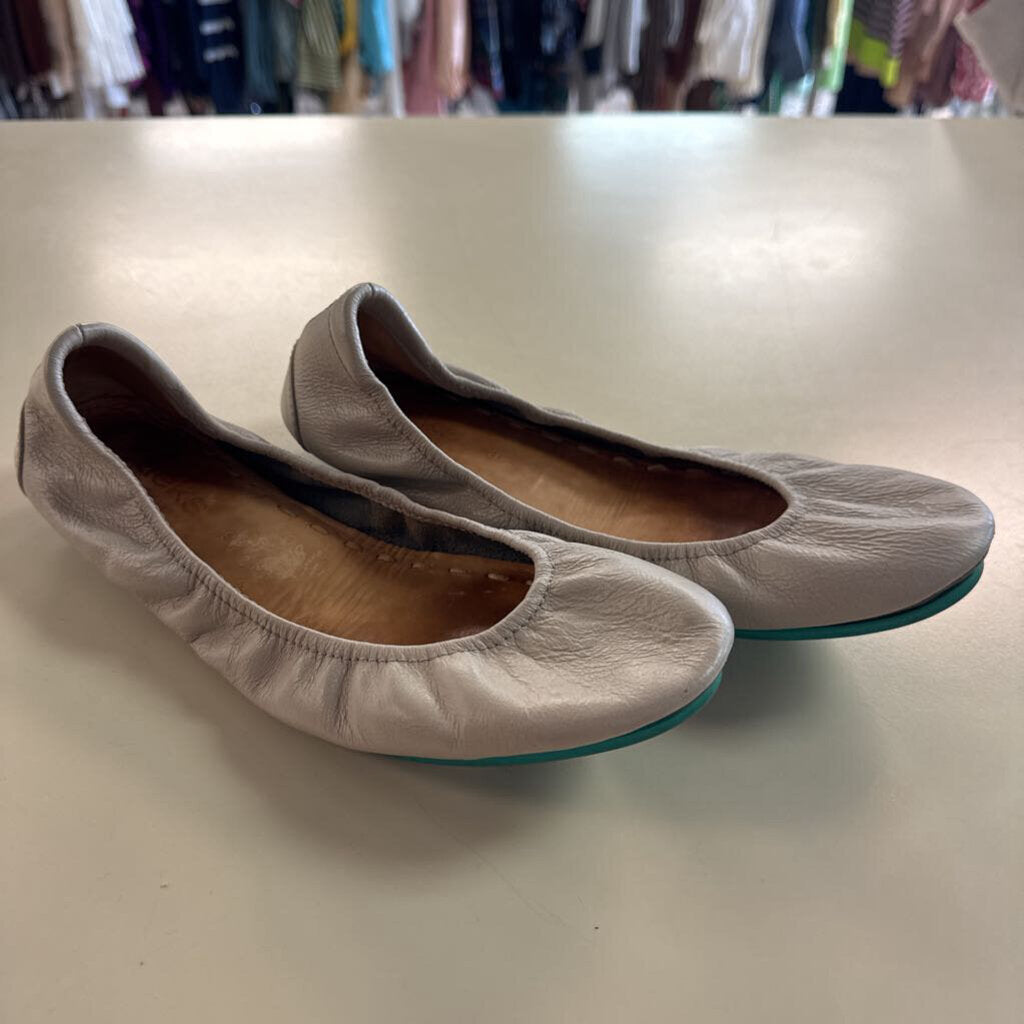Tieks Light Grey Leather Ballet Flats 9