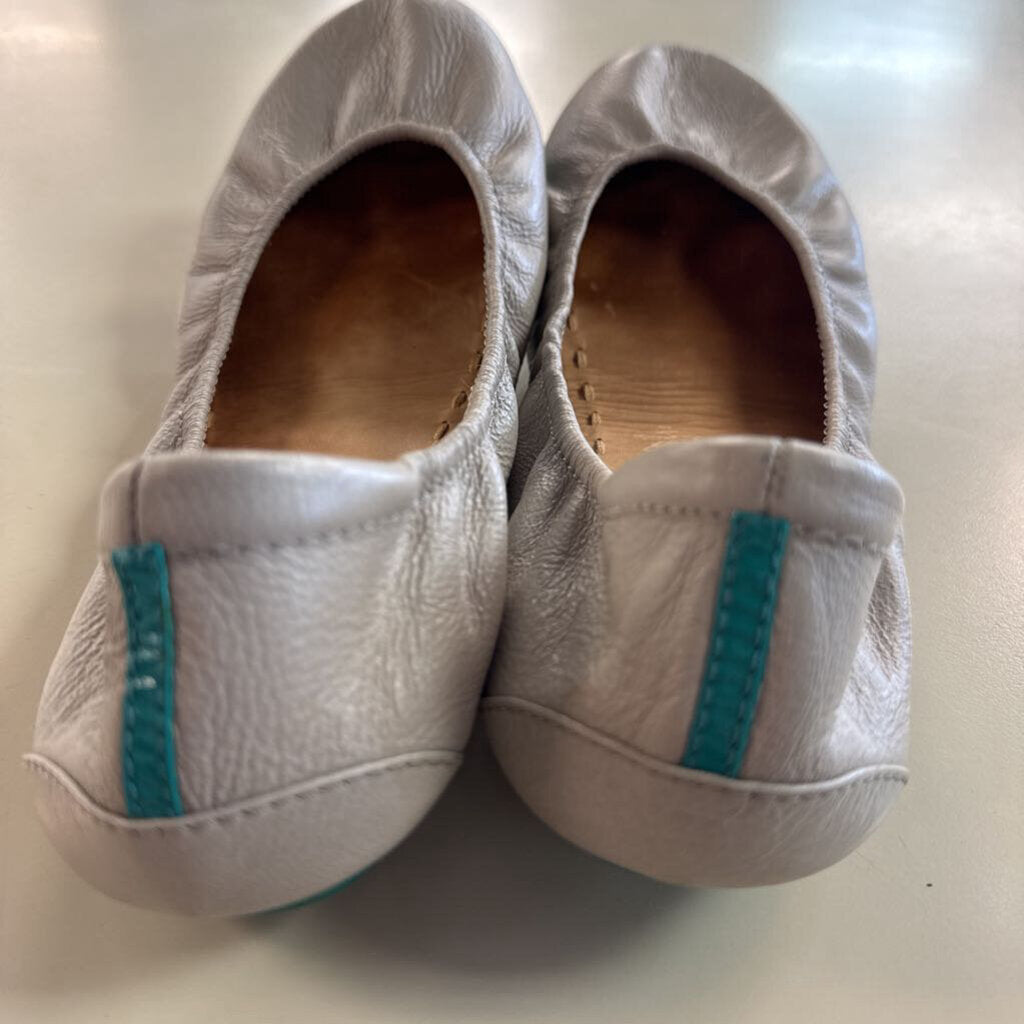 Tieks Light Grey Leather Ballet Flats 9