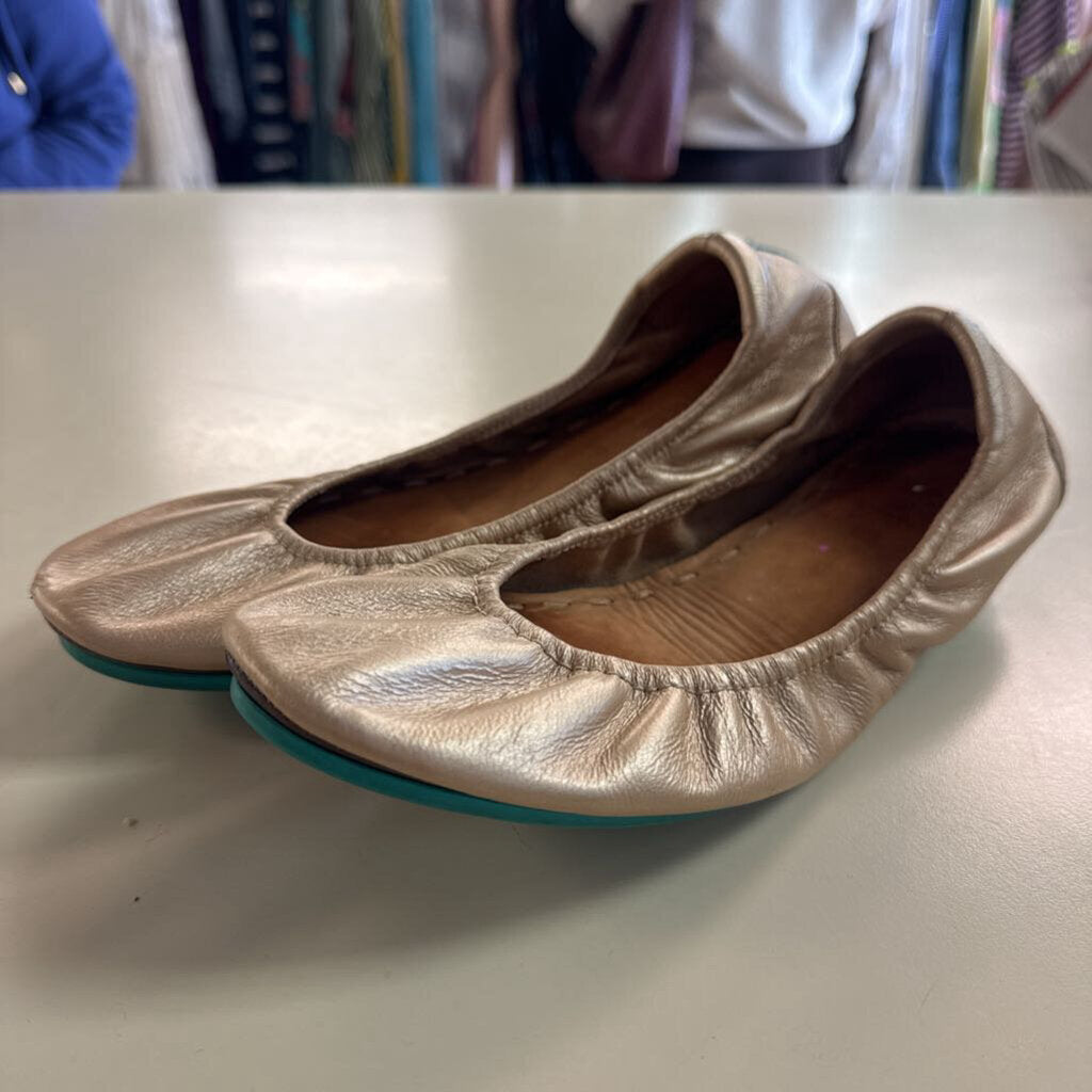 Tieks Gold Leather Ballet Flats 8