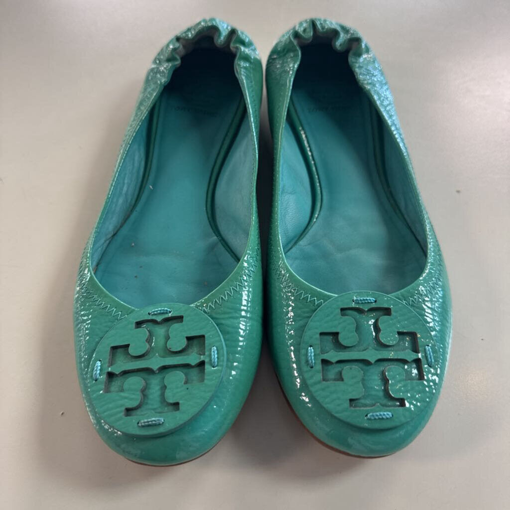 Tory Burch Turquoise Patent Leather Ballet Flats 9