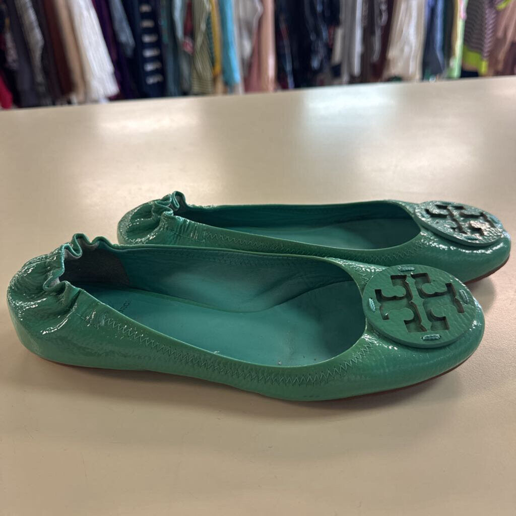 Tory Burch Turquoise Patent Leather Ballet Flats 9