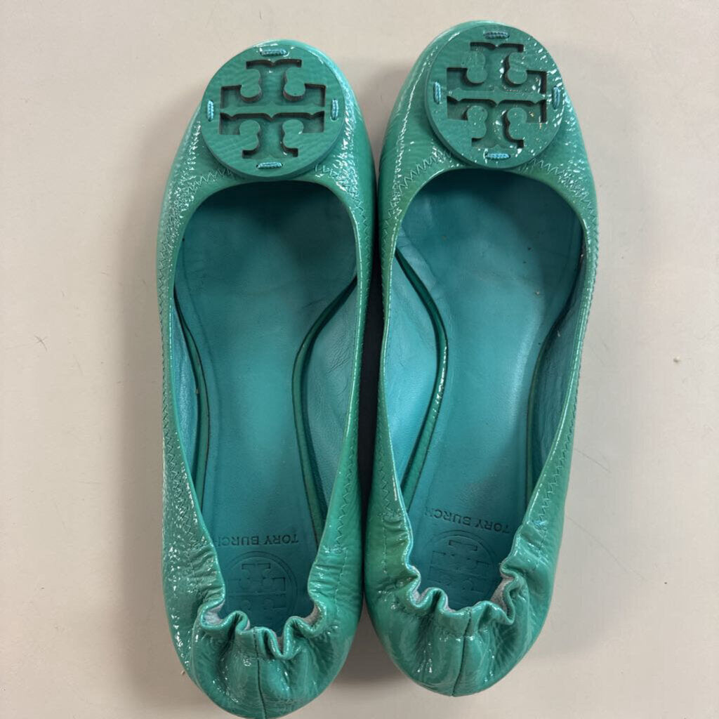 Tory Burch Turquoise Patent Leather Ballet Flats 9