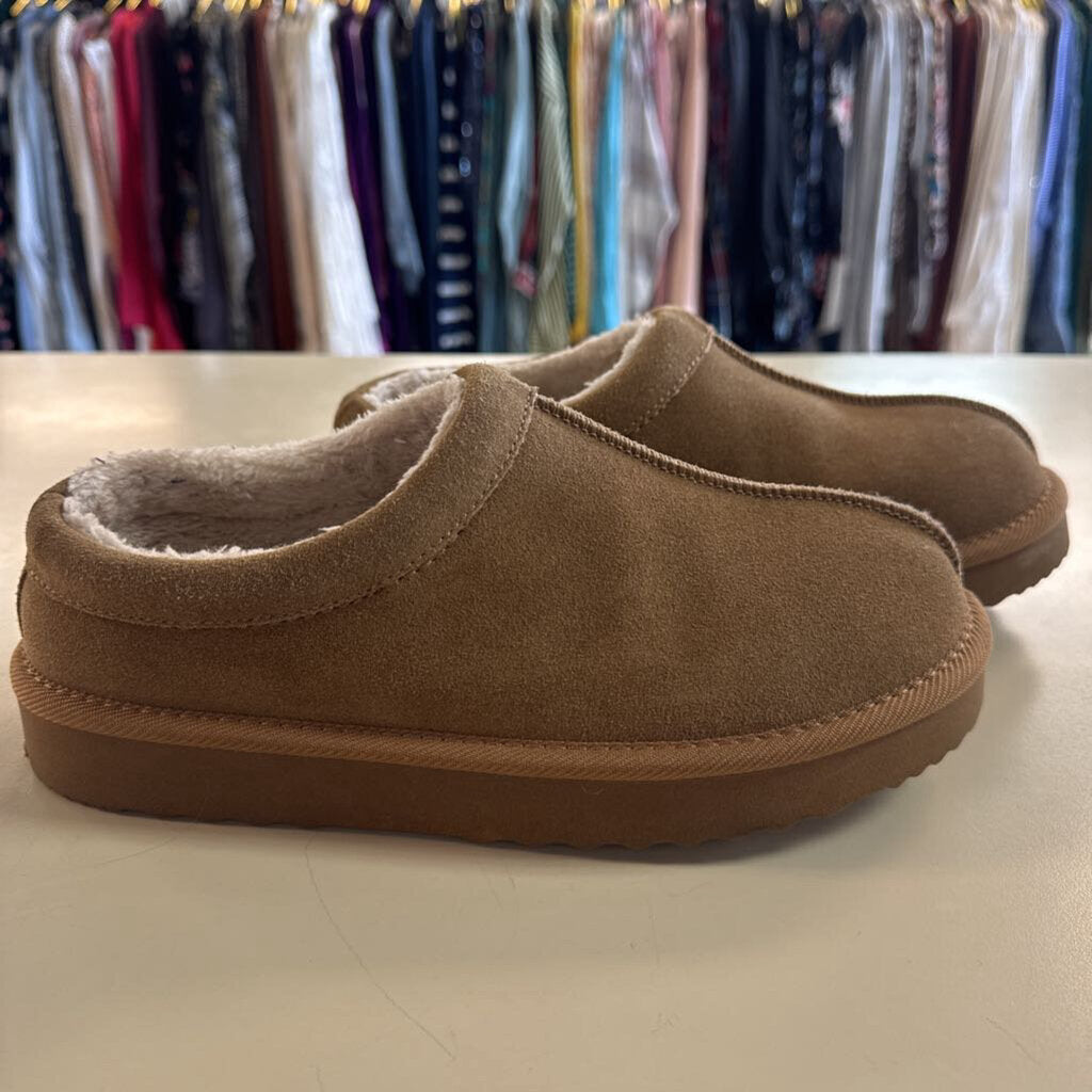 Brown Suede Platform Clog Slippers 8