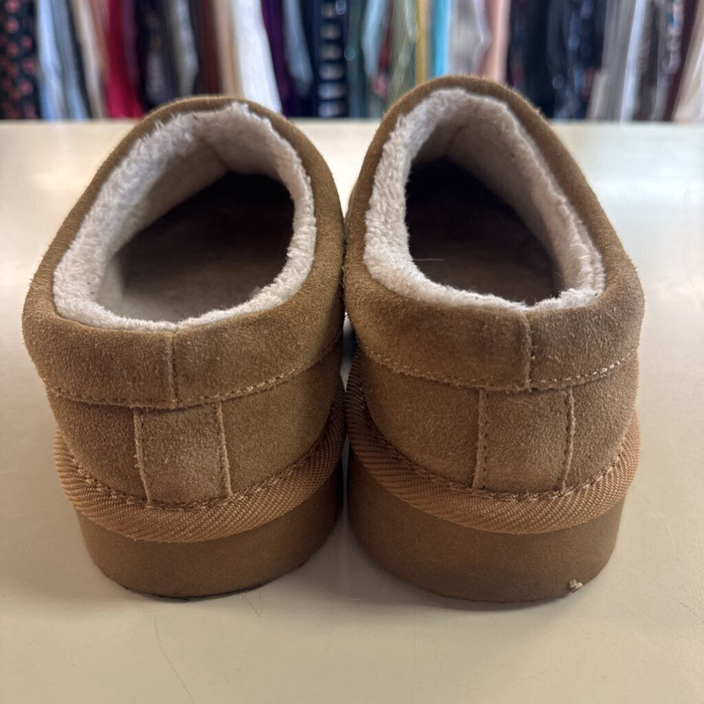 Brown Suede Platform Clog Slippers 8