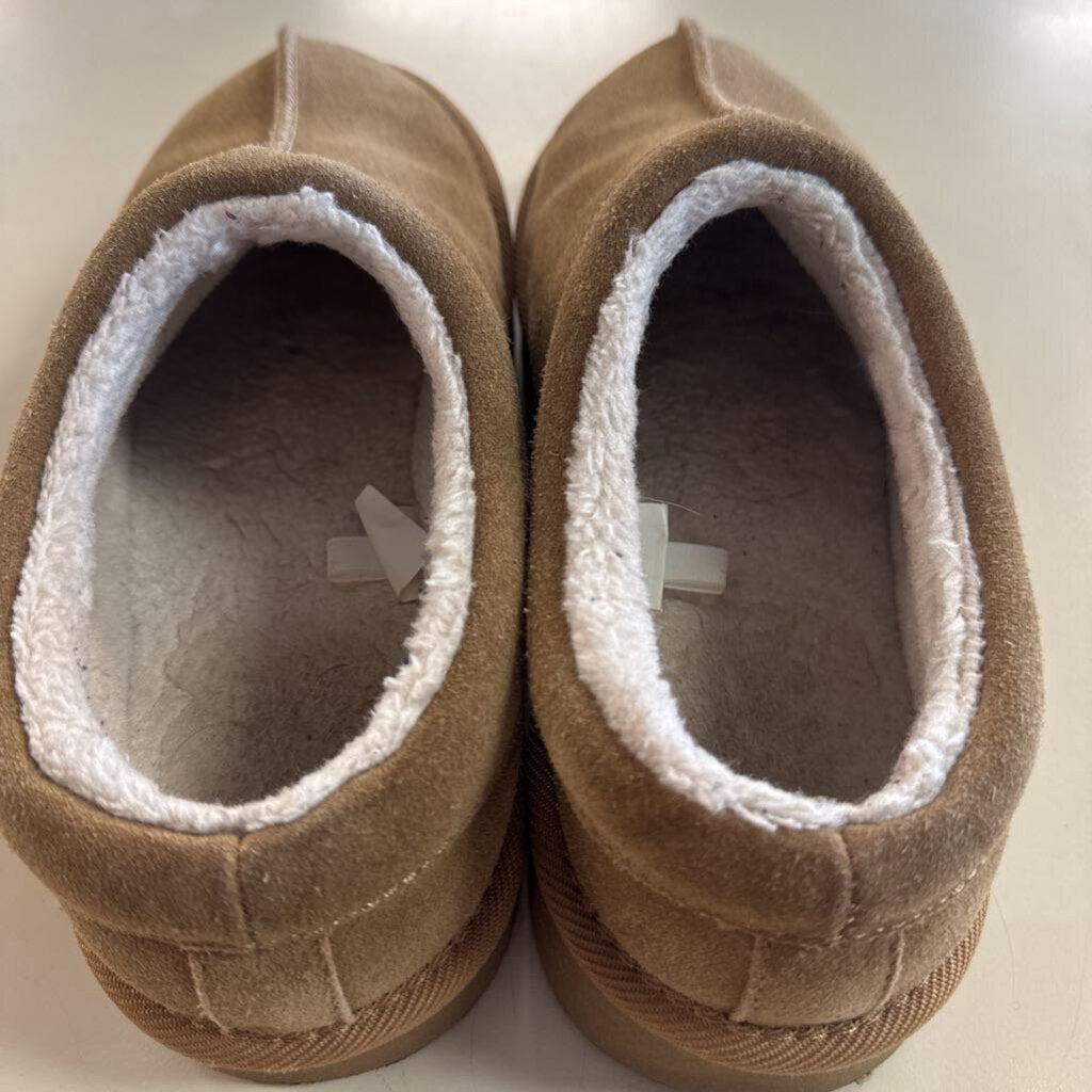 Brown Suede Platform Clog Slippers 8
