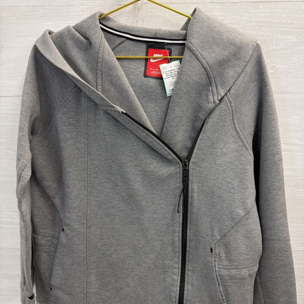 Nike Grey Hooded Zip Up Jacket Medium