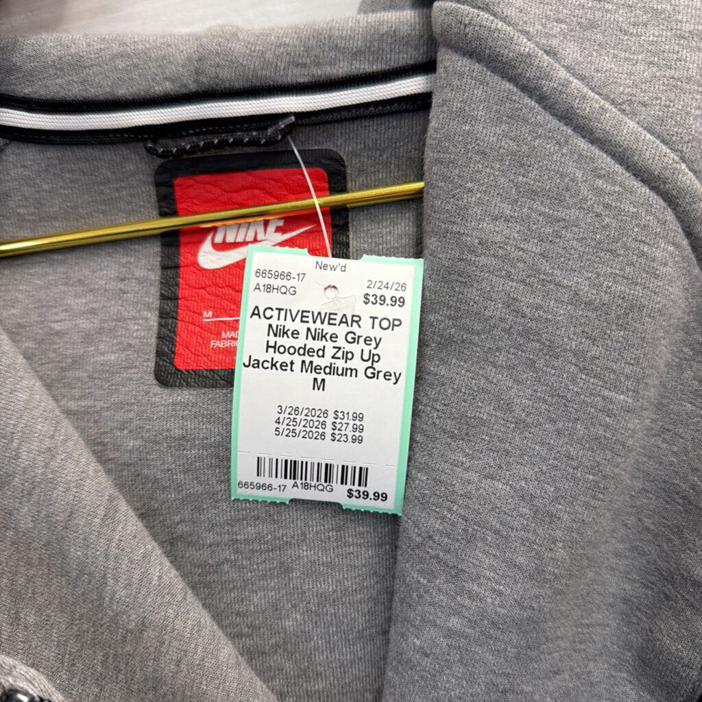 Nike Grey Hooded Zip Up Jacket Medium