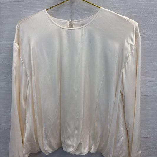Madewell Cream Silky Long Sleeve Top 2