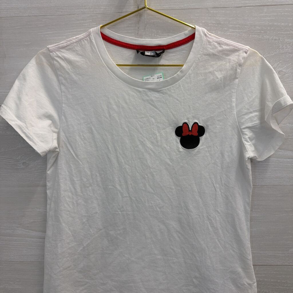 Disney X Kate Spade White Embroidered Minnie Mouse Short Sleeve Top Medium