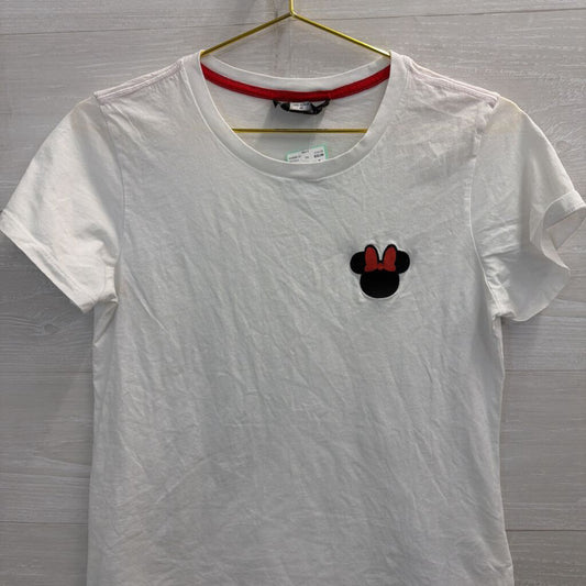 Disney X Kate Spade White Embroidered Minnie Mouse Short Sleeve Top Medium