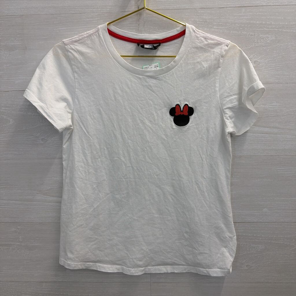 Disney X Kate Spade White Embroidered Minnie Mouse Short Sleeve Top Medium