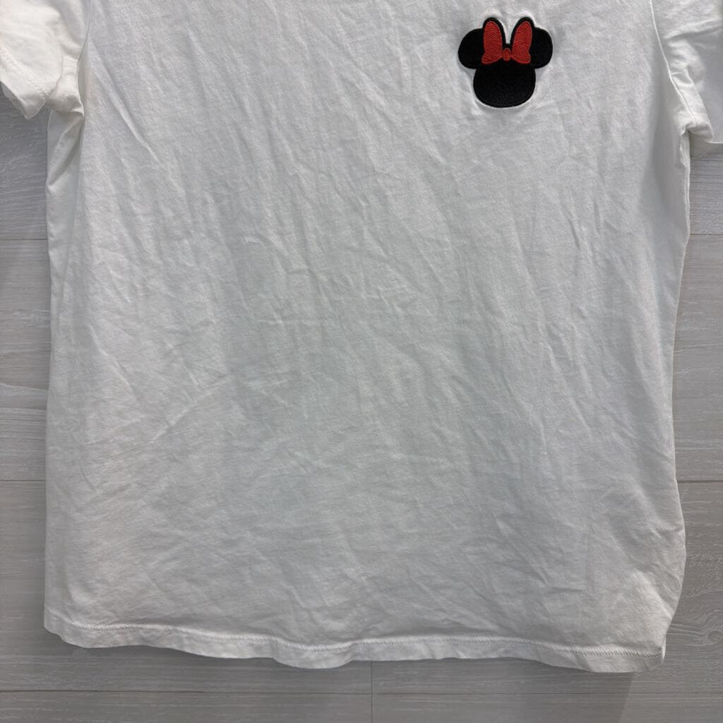 Disney X Kate Spade White Embroidered Minnie Mouse Short Sleeve Top Medium