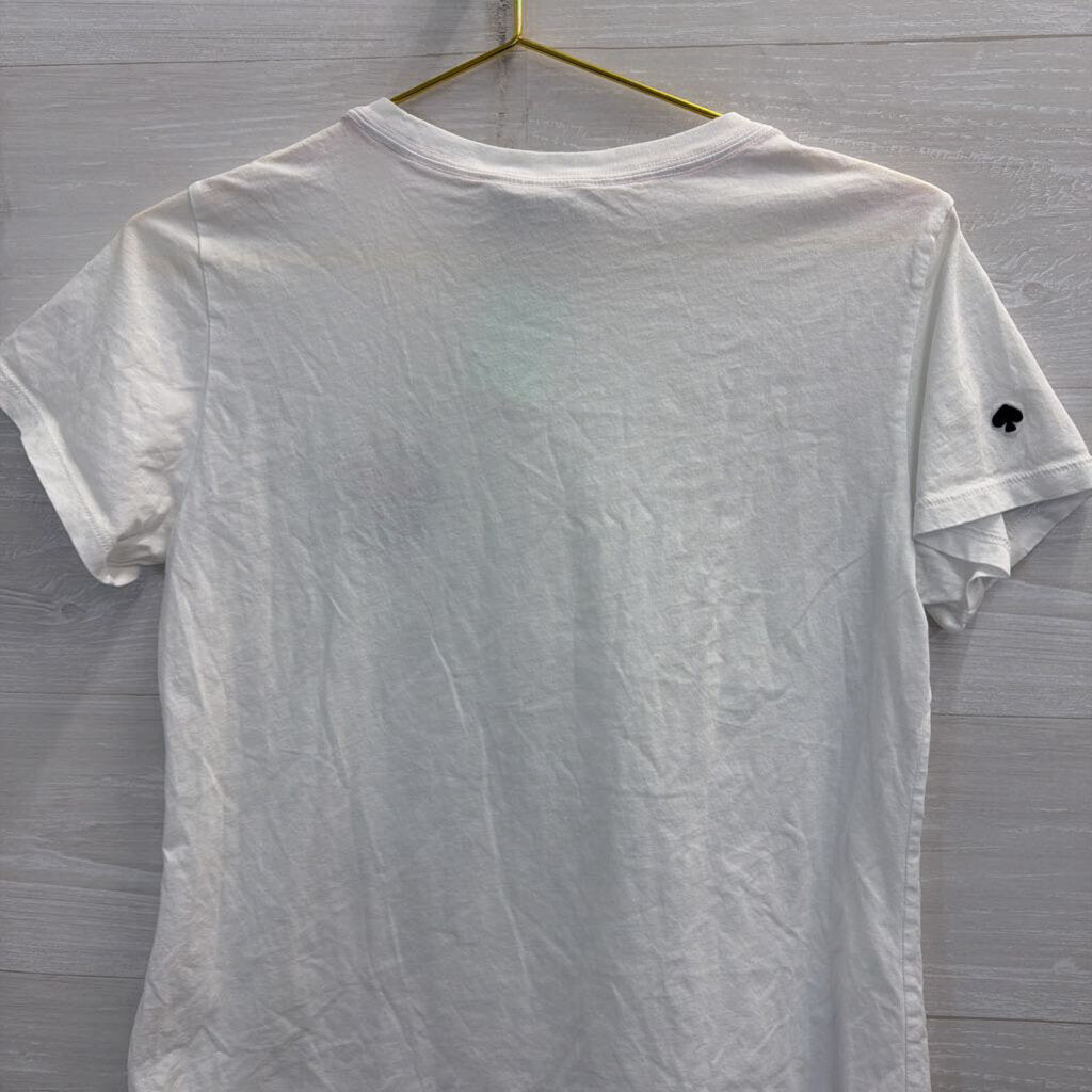 Disney X Kate Spade White Embroidered Minnie Mouse Short Sleeve Top Medium