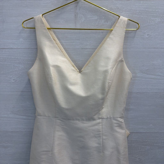 Sachin and Babi Ivory Sleeveless V Neck Bow Back Dress 10