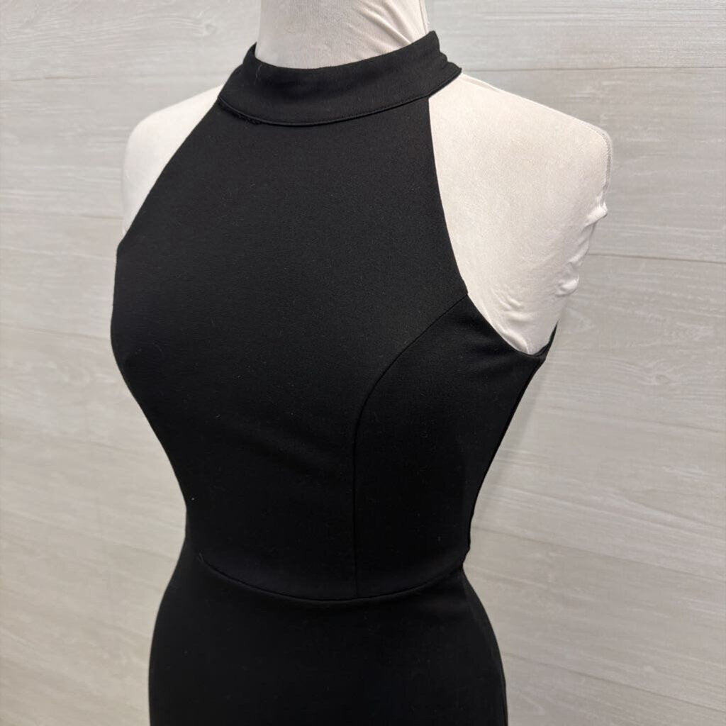 Lulus Black High Neck Long Formal Dress Small