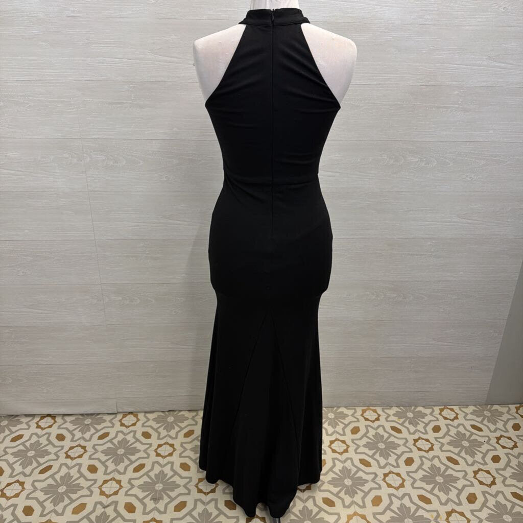 Lulus Black High Neck Long Formal Dress Small