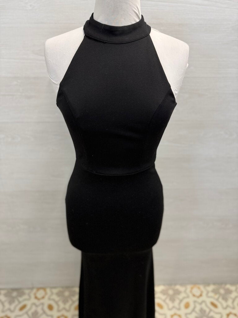 Lulus Black High Neck Long Formal Dress Small
