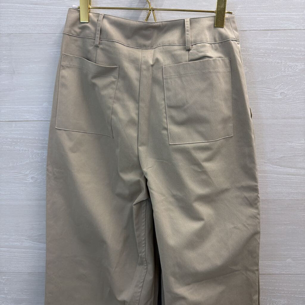 Pretty Little Thing Beige High Waisted Cargo Trouser Pants 6