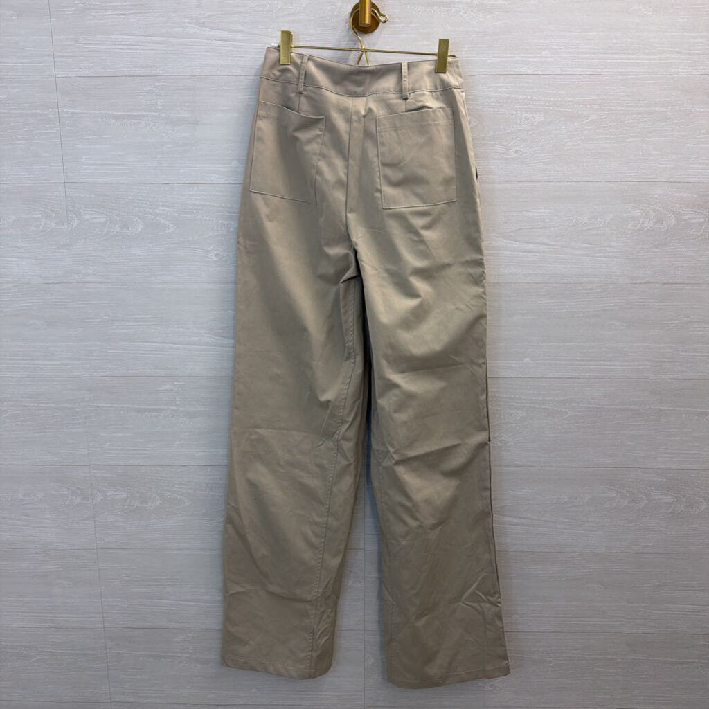 Pretty Little Thing Beige High Waisted Cargo Trouser Pants 6