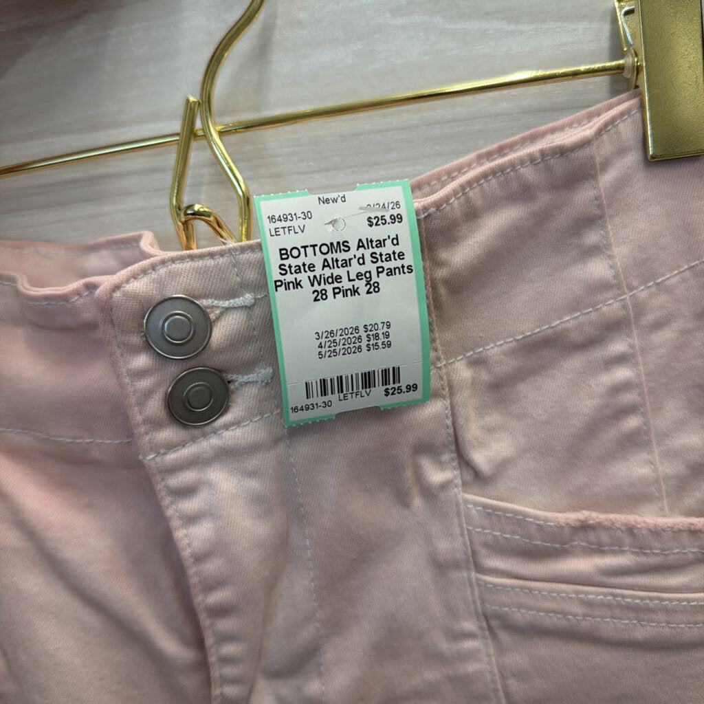 Altar'd State Pink Wide Leg Pants 28