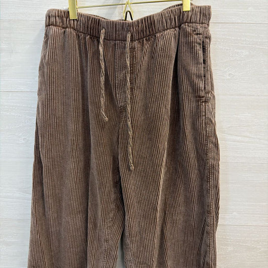 American Eagle Brown Corduroy Wide Leg Pull On Pants Medium