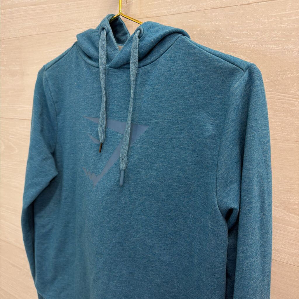 Gym Shark Blue Logo Cropped Hoodie Small