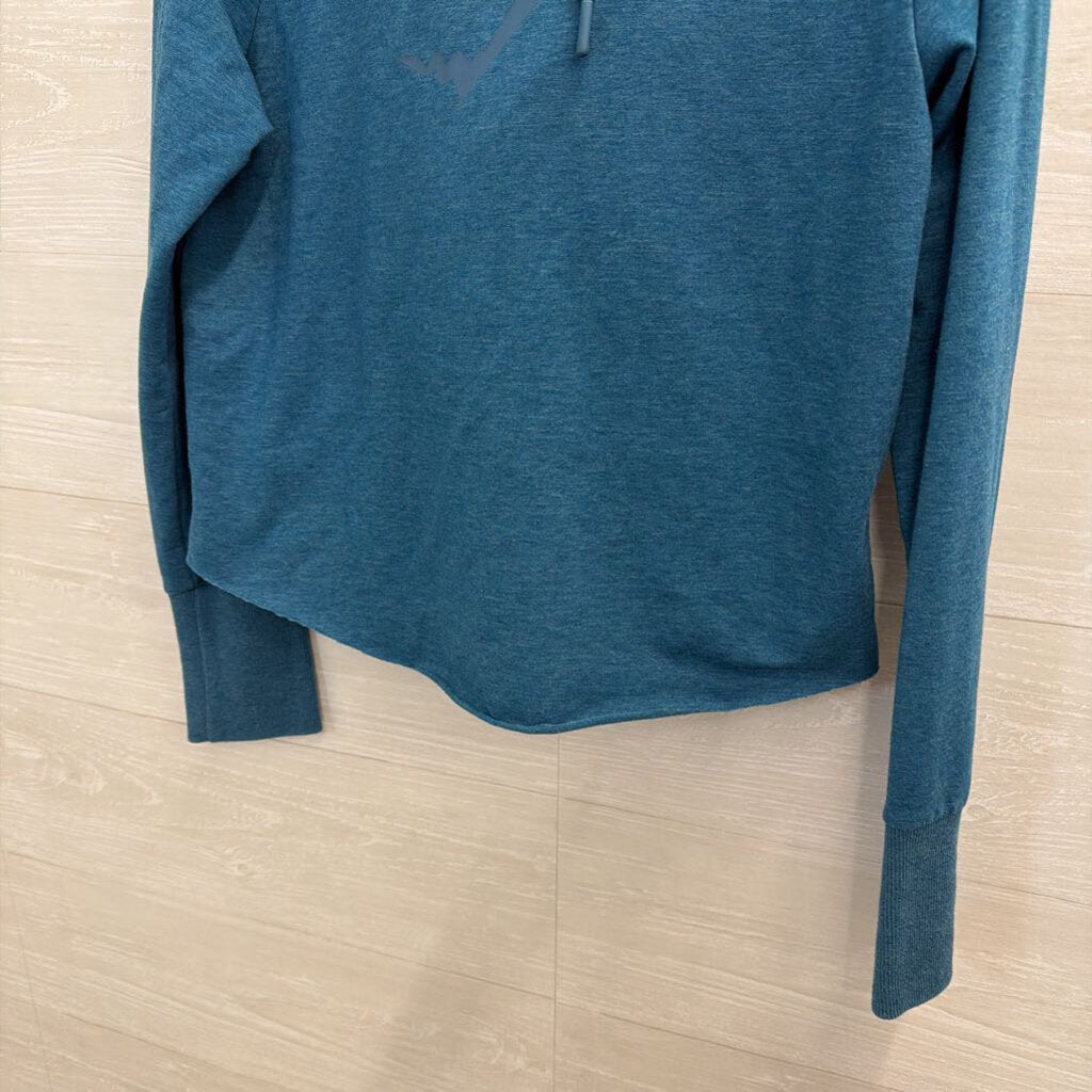 Gym Shark Blue Logo Cropped Hoodie Small