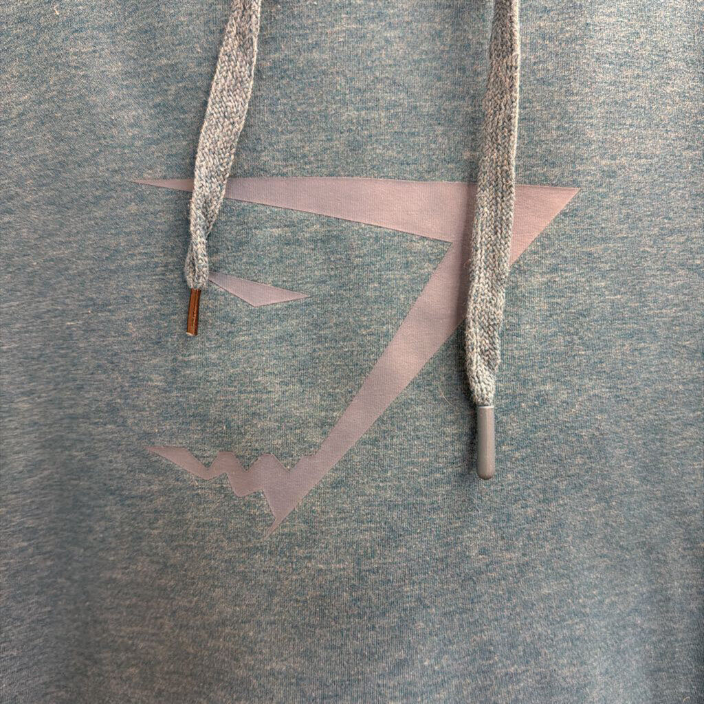 Gym Shark Blue Logo Cropped Hoodie Small